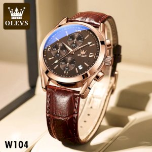 OLEVS 2872 Waterproof Quartz Fashion Watch for Men - Chocolate