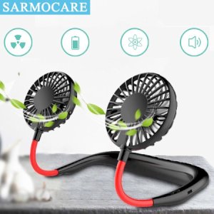 Fan Portable Hanging Neckband Fan USB Rechargeable Double Fans Air Cooler Conditioner Colorful Electric
