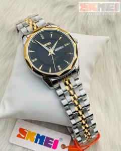 SKMEI Men Watch Fashion Waterproof Stainless Steel Date Day Display Men Quartz Watch 9268 - Gold & Black