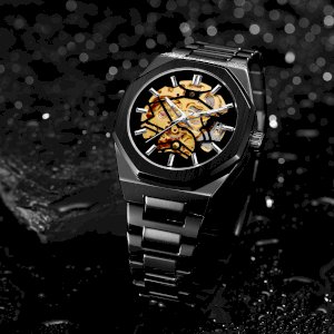 2023 relogio forsinin Automatic Skeleton Stainless Steel mechanical watches for men