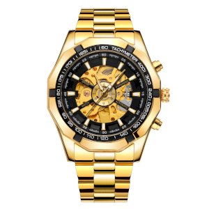 2023 relogio forsinin Automatic Skeleton Stainless Steel mechanical watches for men