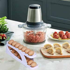 2 Leyer Egg Dispenser New Automatic Scrolling Egg Rack Holder White
