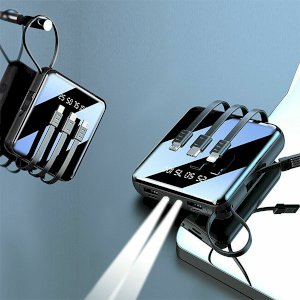 Portable 4 Cable 20000 mhA Power Bank With Flash Light And  LED Display