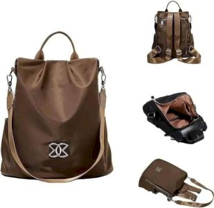 Women Large Capacity Outdoor Tote Bag Brown Color