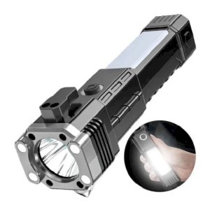 5 in 1 Rechargeable Flashlight Whit Power bank and Safety Hammer