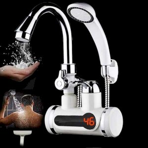 Digital Display Electric Instant Hot Water Tap With Hand Shower (WALL Mount) 