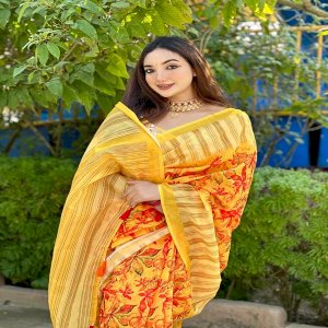 Chandery Premium  Half Silk Saree with Blouse pcs