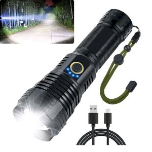 Rechargeble LED Zoom Flash Torch Light 