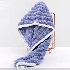 Microfiber Hair Towel ( Blue )