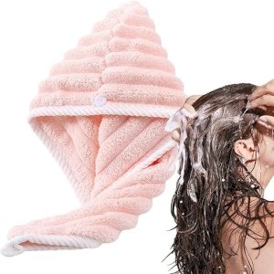 Microfiber Hair Towel (Pink )